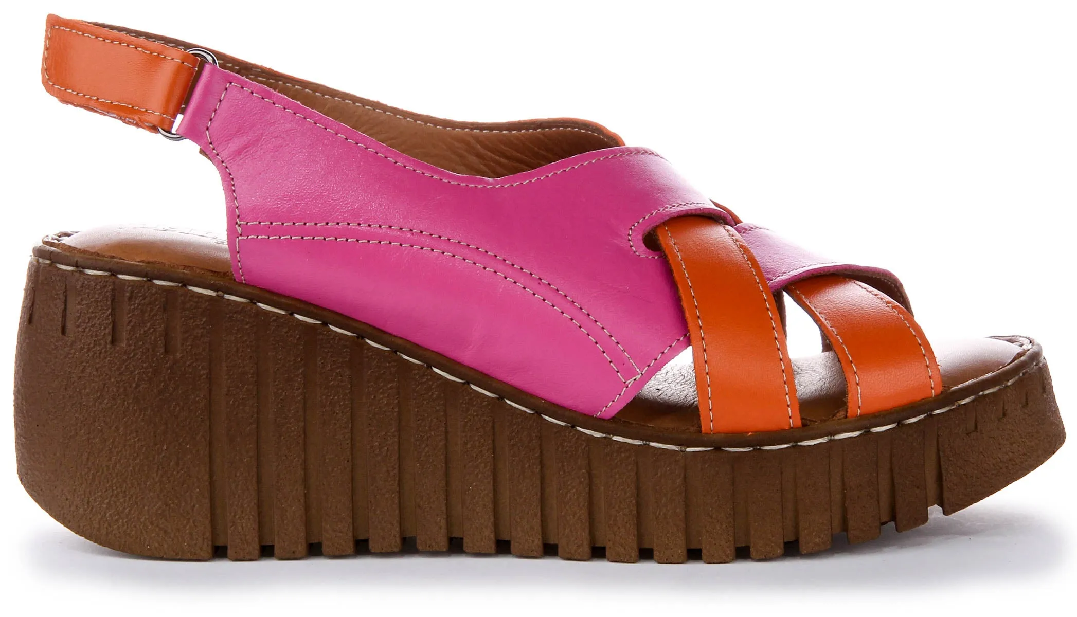 Adele Soft Footbed Wedges Sandal In Orange