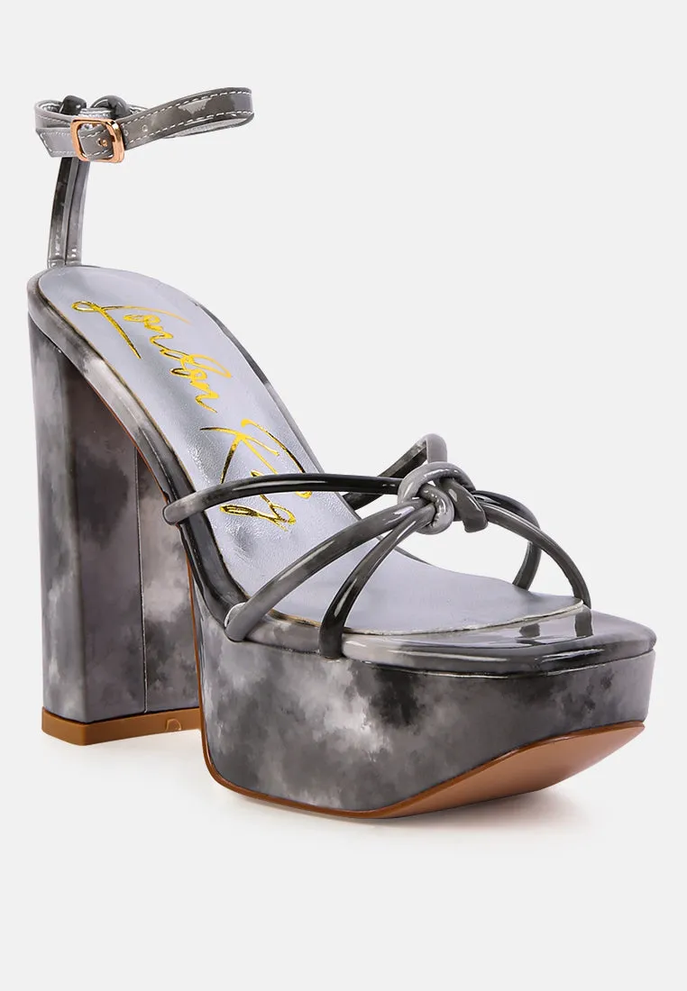 Prisma tie-dye high platform heeled sandals