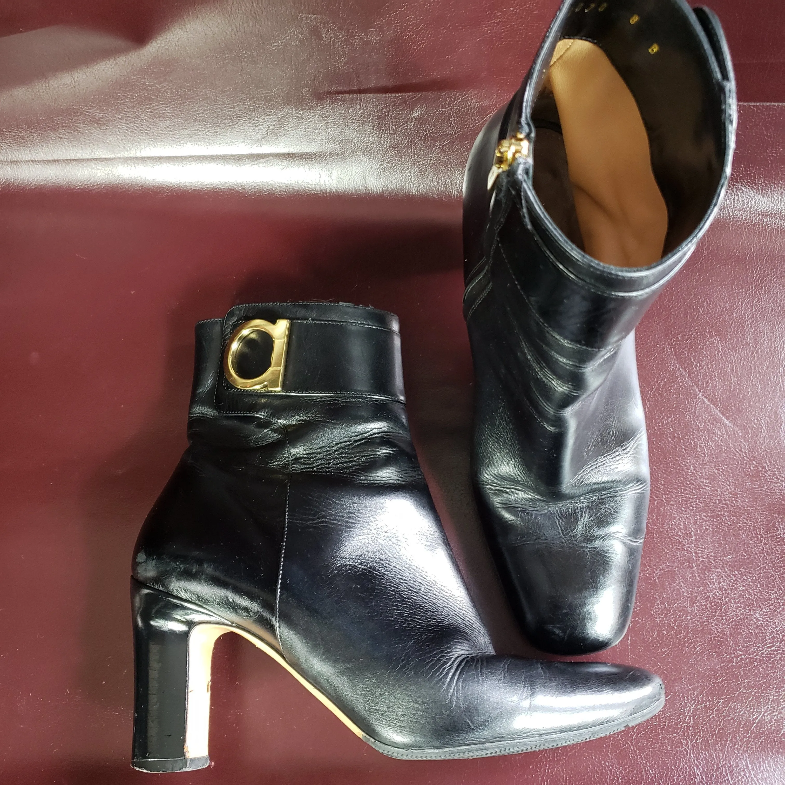 Salvatore Ferragamo Black Bootie Size 8B
